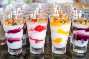 berry snack; yogurt and berries; blueberry yogurt bites; frozen fruit yogurt bites